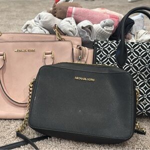 Michael Kors Black and Blush Crossbody Bags